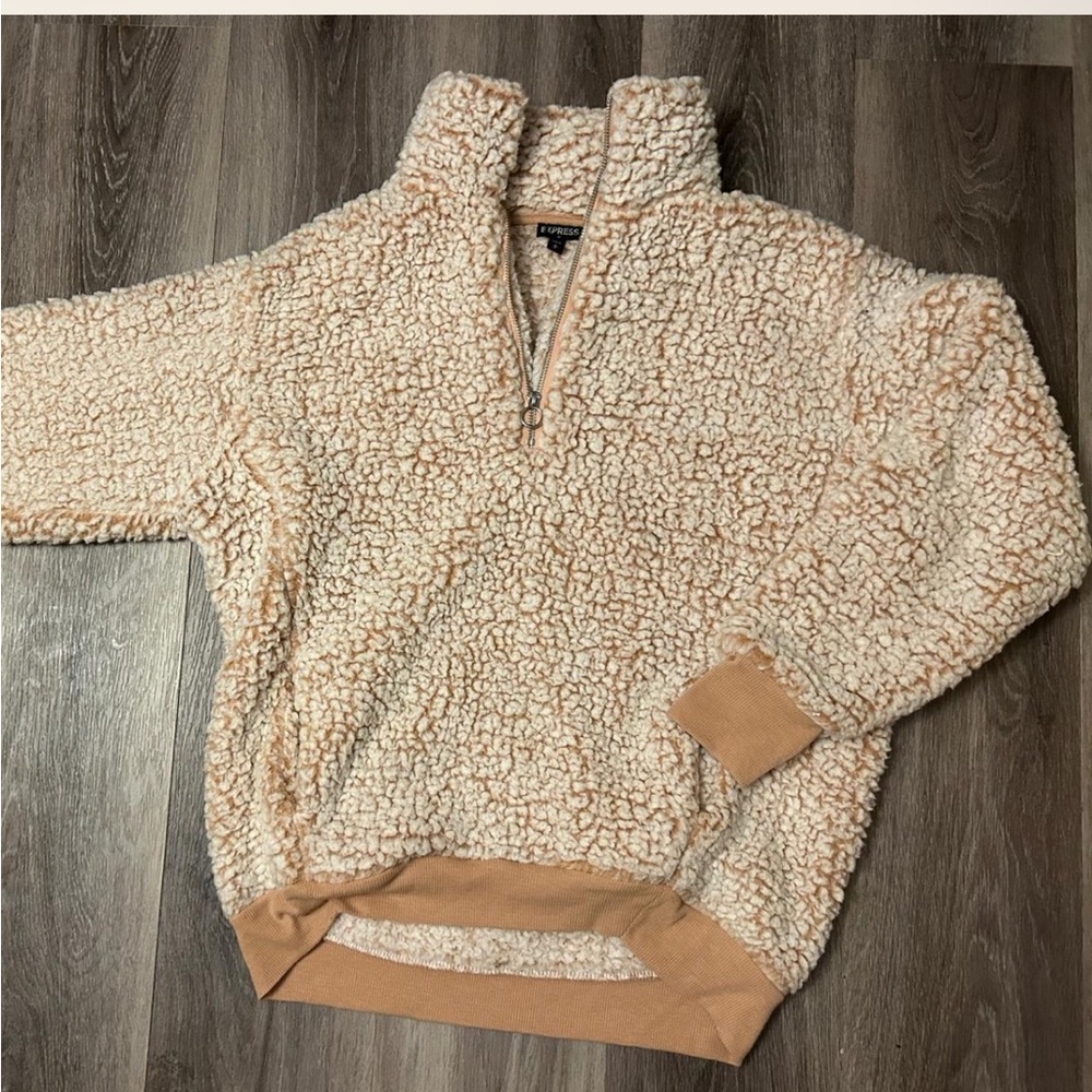 Express Sherpa Quarter-Zip Pullover size XS